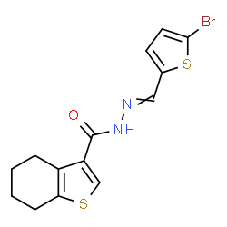 ChemSpider 2D Image | N'-[(5-Bromo-2-thienyl)methylene]-4,5,6,7-tetrahydro-1-benzothiophene-3-carbohydrazide | C14H13BrN2OS2