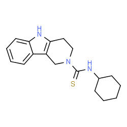 ChemSpider 2D Image | N-Cyclohexyl-1,3,4,5-tetrahydro-2H-pyrido[4,3-b]indole-2-carbothioamide | C18H23N3S