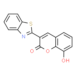 ChemSpider 2D Image | 3-(1,3-Benzothiazol-2-yl)-8-hydroxy-2H-chromen-2-one | C16H9NO3S
