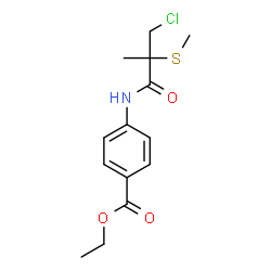 ChemSpider 2D Image | Ethyl 4-{[3-chloro-2-methyl-2-(methylsulfanyl)propanoyl]amino}benzoate | C14H18ClNO3S