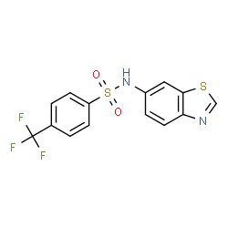 ChemSpider 2D Image | N-(1,3-Benzothiazol-6-yl)-4-(trifluoromethyl)benzenesulfonamide | C14H9F3N2O2S2