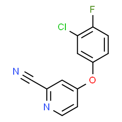 ChemSpider 2D Image | 4-(3-Chloro-4-fluorophenoxy)-2-pyridinecarbonitrile | C12H6ClFN2O