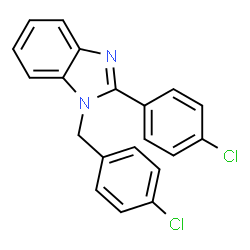 ChemSpider 2D Image | 1-(4-Chlorobenzyl)-2-(4-chlorophenyl)-1H-benzimidazole | C20H14Cl2N2