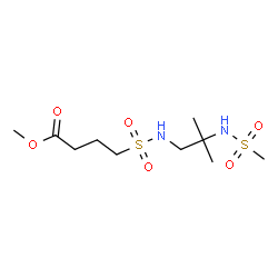 ChemSpider 2D Image | Methyl 4,4-dimethyl-2,7-dithia-3,6-diazaundecan-11-oate 2,2,7,7-tetraoxide | C10H22N2O6S2
