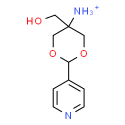 ChemSpider 2D Image | 5-(Hydroxymethyl)-2-(4-pyridinyl)-1,3-dioxan-5-aminium | C10H15N2O3