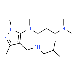 ChemSpider 2D Image | N-{4-[(Isobutylamino)methyl]-1,3-dimethyl-1H-pyrazol-5-yl}-N,N',N'-trimethyl-1,3-propanediamine | C16H33N5