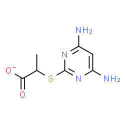 ChemSpider 2D Image | 2-[(4,6-Diamino-2-pyrimidinyl)sulfanyl]propanoate | C7H9N4O2S