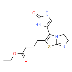 ChemSpider 2D Image | ethyl 4-[3-(5-methyl-2-oxo-1,3-dihydroimidazol-4-yl)-5H,6H-imidazo[2,1-b][1,3]thiazol-2-yl]butanoate | C15H20N4O3S