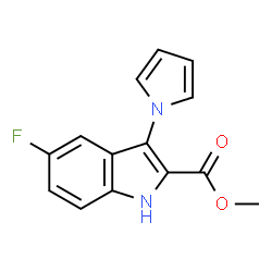 ChemSpider 2D Image | Methyl 5-fluoro-3-(1H-pyrrol-1-yl)-1H-indole-2-carboxylate | C14H11FN2O2
