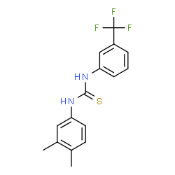 ChemSpider 2D Image | 1-(3,4-Dimethylphenyl)-3-[3-(trifluoromethyl)phenyl]thiourea | C16H15F3N2S