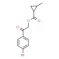 ChemSpider 2D Image | 2-(4-Bromophenyl)-2-oxoethyl 2-methylcyclopropanecarboxylate | C13H13BrO3