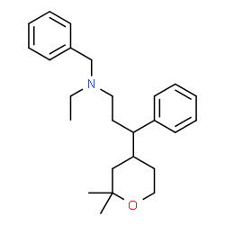 ChemSpider 2D Image | N-Benzyl-3-(2,2-dimethyltetrahydro-2H-pyran-4-yl)-N-ethyl-3-phenyl-1-propanamine | C25H35NO