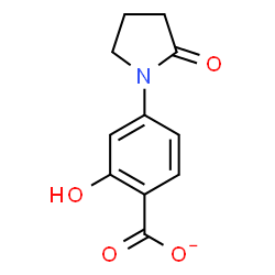 ChemSpider 2D Image | 2-Hydroxy-4-(2-oxo-1-pyrrolidinyl)benzoate | C11H10NO4