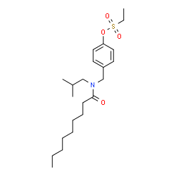ChemSpider 2D Image | 4-{[Isobutyl(nonanoyl)amino]methyl}phenyl ethanesulfonate | C22H37NO4S