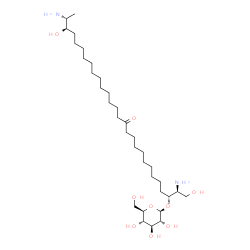 ChemSpider 2D Image | (2S,3R,26R,27R)-2,27-Diamino-1,26-dihydroxy-13-oxo-3-octacosanyl beta-D-glucopyranoside | C34H68N2O9
