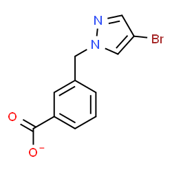 ChemSpider 2D Image | 3-[(4-Bromo-1H-pyrazol-1-yl)methyl]benzoate | C11H8BrN2O2