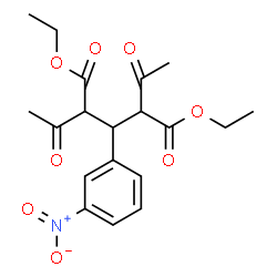 ChemSpider 2D Image | Diethyl 2,4-diacetyl-3-(3-nitrophenyl)pentanedioate | C19H23NO8
