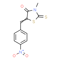 ChemSpider 2D Image | 3-Methyl-5-(4-nitrobenzylidene)-2-thioxo-1,3-thiazolidin-4-one | C11H8N2O3S2