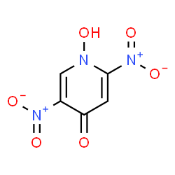 ChemSpider 2D Image | 1-Hydroxy-2,5-dinitro-4(1H)-pyridinone | C5H3N3O6