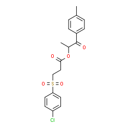 ChemSpider 2D Image | 1-(4-Methylphenyl)-1-oxo-2-propanyl 3-[(4-chlorophenyl)sulfonyl]propanoate | C19H19ClO5S