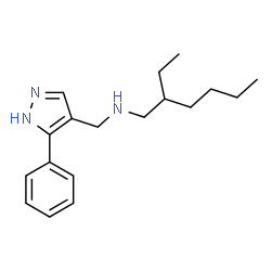 ChemSpider 2D Image | 2-Ethyl-N-[(5-phenyl-1H-pyrazol-4-yl)methyl]-1-hexanamine | C18H27N3