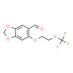 ChemSpider 2D Image | 6-{2-[(Trifluoromethyl)sulfanyl]ethoxy}-1,3-benzodioxole-5-carbaldehyde | C11H9F3O4S