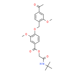 ChemSpider 2D Image | 2-[(2-Methyl-2-propanyl)amino]-2-oxoethyl 4-[(4-acetyl-2-methoxybenzyl)oxy]-3-methoxybenzoate | C24H29NO7