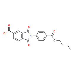 ChemSpider 2D Image | 2-[4-(Butoxycarbonyl)phenyl]-1,3-dioxo-5-isoindolinecarboxylate | C20H16NO6