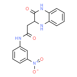 ChemSpider 2D Image | N-(3-Nitrophenyl)-2-(3-oxo-1,2,3,4-tetrahydro-2-quinoxalinyl)acetamide | C16H14N4O4