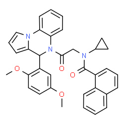 ChemSpider 2D Image | N-Cyclopropyl-N-{2-[4-(2,5-dimethoxyphenyl)pyrrolo[1,2-a]quinoxalin-5(4H)-yl]-2-oxoethyl}-1-naphthamide | C35H31N3O4