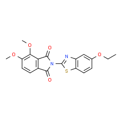 ChemSpider 2D Image | 2-(5-Ethoxy-1,3-benzothiazol-2-yl)-4,5-dimethoxy-1H-isoindole-1,3(2H)-dione | C19H16N2O5S