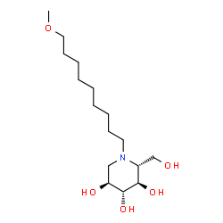 ChemSpider 2D Image | N-9-METHOXYNONYLDEOXYNOJIRIMYCIN | C16H33NO5