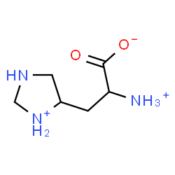 ChemSpider 2D Image | 2-Ammonio-3-(imidazolidin-3-ium-4-yl)propanoate | C6H14N3O2