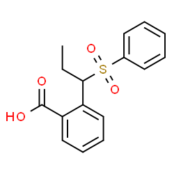 ChemSpider 2D Image | 2-(1-(phenylsulfonyl)propyl)benzoic acid | C16H16O4S