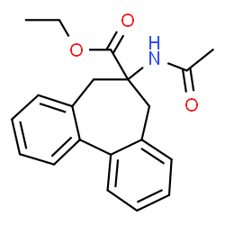 ChemSpider 2D Image | Ethyl 6-acetamido-6,7-dihydro-5H-dibenzo[a,c][7]annulene-6-carboxylate | C20H21NO3