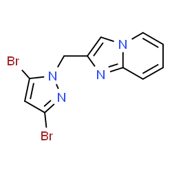 ChemSpider 2D Image | 2-[(3,5-Dibromo-1H-pyrazol-1-yl)methyl]imidazo[1,2-a]pyridine | C11H8Br2N4