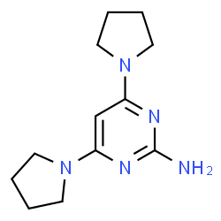 ChemSpider 2D Image | 4,6-Di(1-pyrrolidinyl)-2-pyrimidinamine | C12H19N5