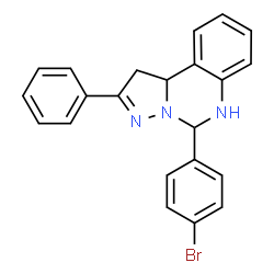 ChemSpider 2D Image | 5-(4-Bromophenyl)-2-phenyl-1,5,6,10b-tetrahydropyrazolo[1,5-c]quinazoline | C22H18BrN3