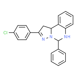 ChemSpider 2D Image | 2-(4-Chlorophenyl)-5-phenyl-1,5,6,10b-tetrahydropyrazolo[1,5-c]quinazoline | C22H18ClN3
