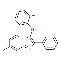 ChemSpider 2D Image | 7-Methyl-N-(2-methylphenyl)-2-phenylimidazo[1,2-a]pyridin-3-amine | C21H19N3