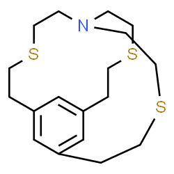 ChemSpider 2D Image | 6,12,19-Trithia-9-azatricyclo[7.7.5.1~3,15~]docosa-1,3(22),15-triene | C18H27NS3