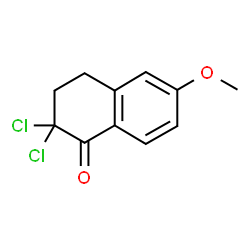 ChemSpider 2D Image | 2,2-Dichloro-6-methoxy-3,4-dihydro-1(2H)-naphthalenone | C11H10Cl2O2