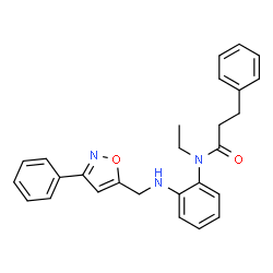 ChemSpider 2D Image | N-Ethyl-3-phenyl-N-(2-{[(3-phenyl-1,2-oxazol-5-yl)methyl]amino}phenyl)propanamide | C27H27N3O2