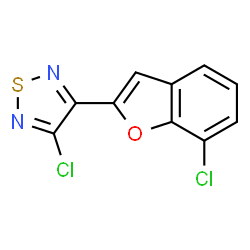ChemSpider 2D Image | 3-Chloro-4-(7-chloro-1-benzofuran-2-yl)-1,2,5-thiadiazole | C10H4Cl2N2OS