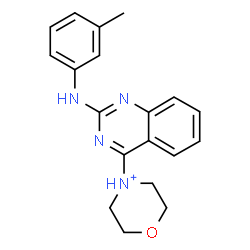 ChemSpider 2D Image | 4-{2-[(3-Methylphenyl)amino]-4-quinazolinyl}morpholin-4-ium | C19H21N4O