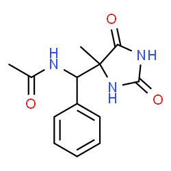 ChemSpider 2D Image | N-[(4-Methyl-2,5-dioxo-4-imidazolidinyl)(phenyl)methyl]acetamide | C13H15N3O3