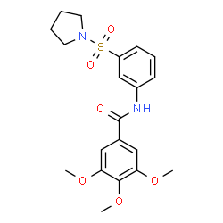 ChemSpider 2D Image | 3,4,5-Trimethoxy-N-[3-(1-pyrrolidinylsulfonyl)phenyl]benzamide | C20H24N2O6S