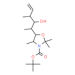 ChemSpider 2D Image | 2-Methyl-2-propanyl 5-(3-hydroxy-4-methyl-5-hexen-2-yl)-2,2,4-trimethyl-1,3-oxazolidine-3-carboxylate | C18H33NO4