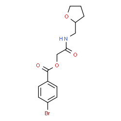 ChemSpider 2D Image | 2-Oxo-2-[(tetrahydro-2-furanylmethyl)amino]ethyl 4-bromobenzoate | C14H16BrNO4