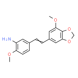 ChemSpider 2D Image | 2-Methoxy-5-[2-(7-methoxy-1,3-benzodioxol-5-yl)vinyl]aniline | C17H17NO4